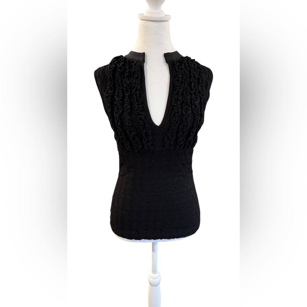 Vintage Baby Phat Ruffle Tank-Black
